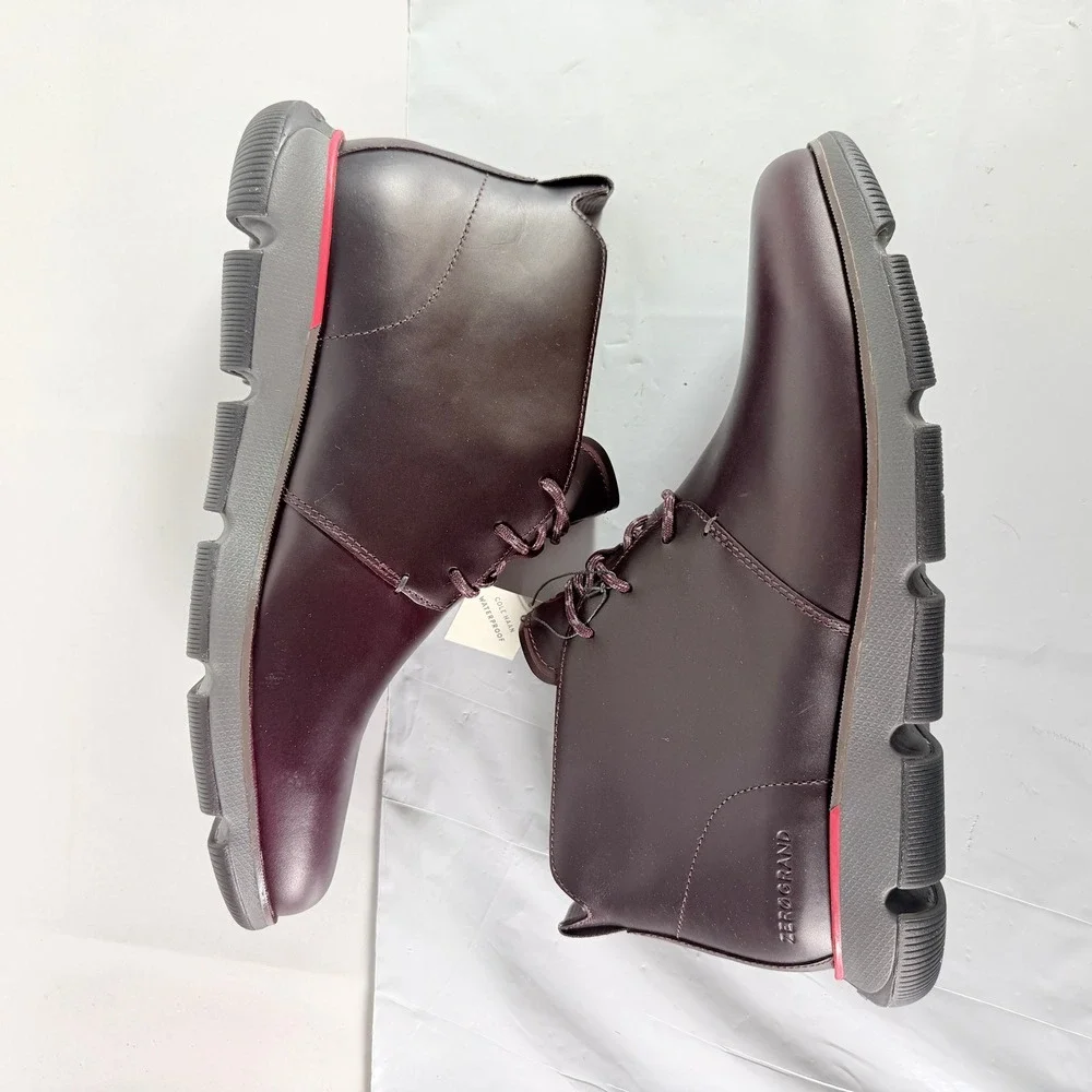 Cole Haan 4.ZERØGRAND Waterproof Chukka Boot Men's 10 W Pinot Magnet C34855
